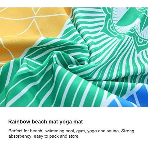  [아마존베스트]Atrumly Yoga Mat Rainbow Beach Towel Multicolor Turkish Bath Towel Colorful Polyester