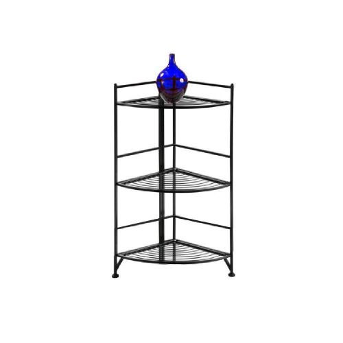  Ats 3-Tier Corner Shelf Organizer Metal Shelves Black Unit Indoor Storage Furniture & Ebook by AllTim3Shopping