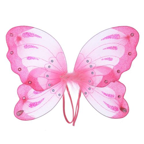  Attitude Studio Fairy Butterfly Costume, Elastic Strap Wings, Tutu, Headband, First Birthday Party Outfit, 1st Photography, Halloween, for Baby Toddler Girls 12-18 Months Pink & Bl