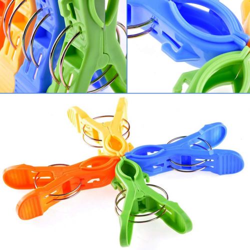  Attmu 12 Pack Beach Towel Clips Chair Clips Towel Holder in Fun Bright Colors - Stop The Towels from Blowing Away