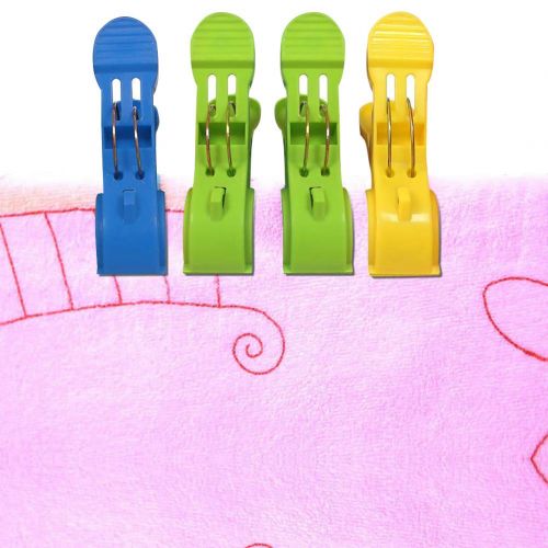  Attmu 12 Pack Beach Towel Clips Chair Clips Towel Holder in Fun Bright Colors - Stop The Towels from Blowing Away