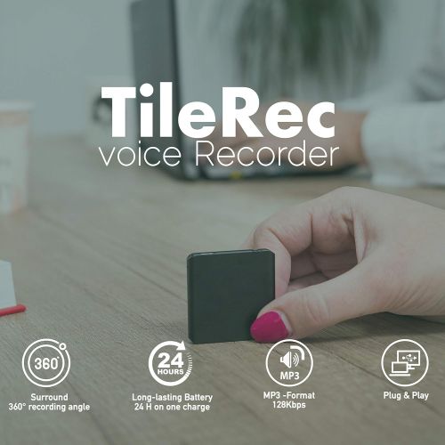  [아마존베스트]Attodigit@l TileRec - Slimmest Voice Activated Recorder with 145 Hours Recording Capacity, MP3 Records, 24 Hours Battery Time, Metal Case  by Atto Digital