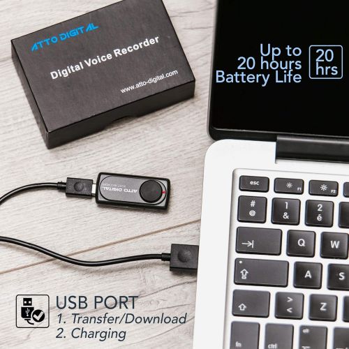  [아마존베스트]Attodigit@l Small Voice Recorder with 20 Hours Battery Life | Ideal for Lectures, Meetings or Interviews | 141 Hours Capacity on 8GB | nanoREC by aTTo Digital