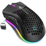 Attoe Lightweight Gaming Mouse,Rechargeable Wireless Gaming Mouse with USB Receiver RGB Backlight Computer Mouse for Laptop PC