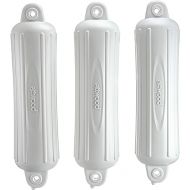 Attwood 93553P2 SoftSide Boat Fender, White, 5-Inch x 22-Inch, Pack of 3