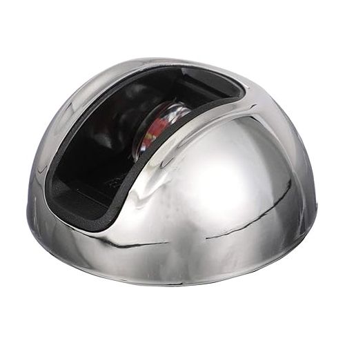  Attwood NV3012SSR-7 LightArmor 2-Mile Vertical Surface Mount Navigation Light, Red LED Lighting, Round Stainless Housing