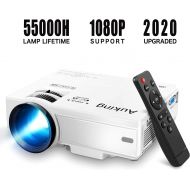 [아마존핫딜][아마존 핫딜] AuKing Mini Projector 2019 Upgraded Portable Video-Projector,55000 Hours Multimedia Home Theater Movie Projector,Compatible with Full HD 1080P HDMI,VGA,USB,AV,Laptop,Smartphone