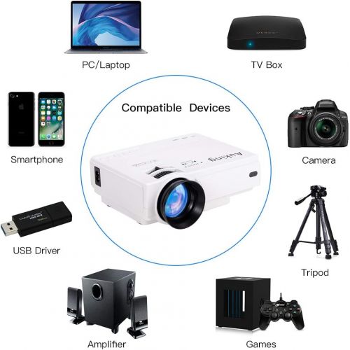  [아마존핫딜][아마존 핫딜] AuKing Mini Projector 2019 Upgraded Portable Video-Projector,55000 Hours Multimedia Home Theater Movie Projector,Compatible with Full HD 1080P HDMI,VGA,USB,AV,Laptop,Smartphone