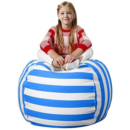  [아마존베스트]Aubliss Stuffed Animal Bean Bag Storage Chair, Beanbag Covers Only for Organizing Plush Toys. Turns into Bean Bag Seat for Kids When Filled. Premium Cotton Canvas. 38 Extra Large B