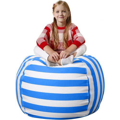  [아마존베스트]Aubliss Stuffed Animal Bean Bag Storage Chair, Beanbag Covers Only for Organizing Plush Toys. Turns into Bean Bag Seat for Kids When Filled. Premium Cotton Canvas. 38 Extra Large B