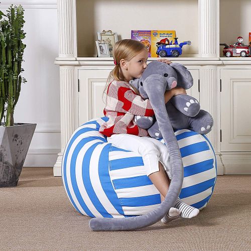  [아마존베스트]Aubliss Stuffed Animal Bean Bag Storage Chair, Beanbag Covers Only for Organizing Plush Toys. Turns into Bean Bag Seat for Kids When Filled. Premium Cotton Canvas. 38 Extra Large B