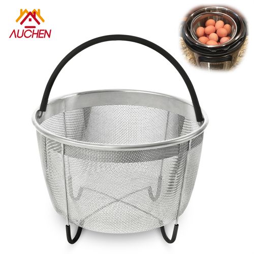  Auchen Steamer Basket for Instant Pot Accessories 6qt or 8qt - AUCHEN Stainless Steel Steam Insert with Premium Silicone Handle for Electric Pressure Cookers  Suitable for Vegetables, Eg