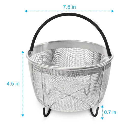  Auchen Steamer Basket for Instant Pot Accessories 6qt or 8qt - AUCHEN Stainless Steel Steam Insert with Premium Silicone Handle for Electric Pressure Cookers  Suitable for Vegetables, Eg