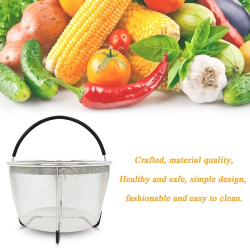  Auchen Steamer Basket for Instant Pot Accessories 6qt or 8qt - AUCHEN Stainless Steel Steam Insert with Premium Silicone Handle for Electric Pressure Cookers  Suitable for Vegetables, Eg