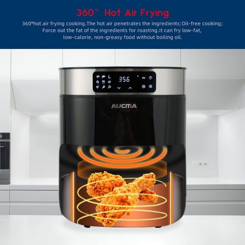  Aucma Air Fryer, 5.8QT Hot Air Fryers Oven, XL Electric Air Fryers Oven Cooker with 9 Cooking Preset, Digital Touch Screen Preheat & Nonstick Basket (Black)