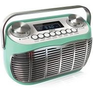 Audible Fidelity AM FM Portable Radio, Battery Operated or AC Powered Retro Portable Radios with Best Reception, Vintage Clock Radio with Dual Alarms, Plug in Wall Transistor Radio, Shortwave AM/FM