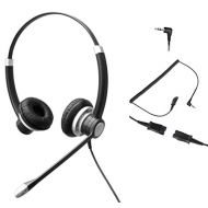 Audicom 2.5mm Call Center Headset with Mic + Quick Disconnect Headphone for Telephone Grandstream GXP-2010 GXP-2020 GXP-2100 GXP-2110 GXP-2120 GXP-280 GXP-285 BT200 with 2.5mm Sock