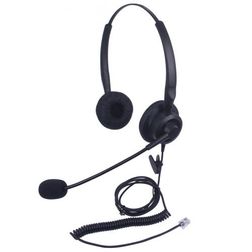  Audicom H201STAC Corded Office Telephone RJ Headset with flexible Noise Canceling Mic for Aastra Shoretel Cisco E20 Polycom 335 VVX400 Digium D40 D70 Altigen 500 720 Comdial & Star