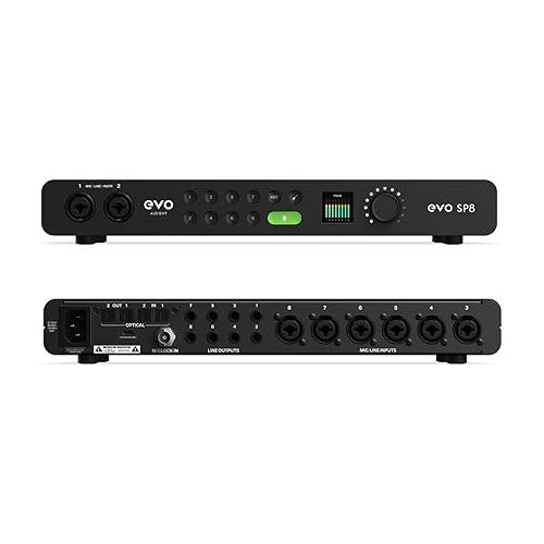  Audient EVO SP8 8-Channel Mic Pre Expansion with 8 ADAT Inputs/8 ADAT Outputs, for the Musician, Producer, or Engineer ? Includes 8 EVO Microphone Preamps with Smartgain