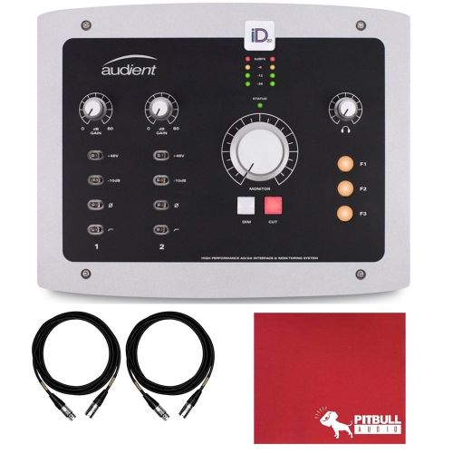  Audient iD22 USB Interface with (2) 15 Mogami CorePlus XLR Cables, & Pitbull Audio Dust Cloth