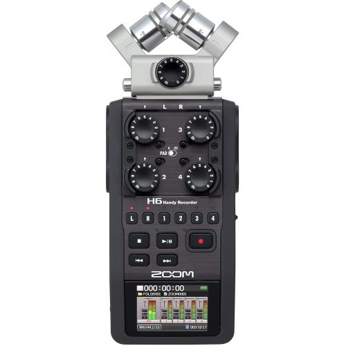 오디오테크니카 Audio-Technica ATW-1701L Camera Mount Wireless Lapel Microphone System with Zoom H6 Portable Recorder and Accessorries