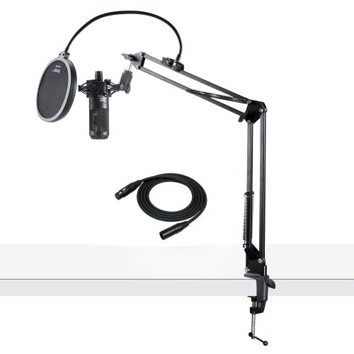 오디오테크니카 Audio-Technica AT2035 Cardioid Studio Condenser Microphone with XLR Cable Knox Studio Stand and Pop Filter