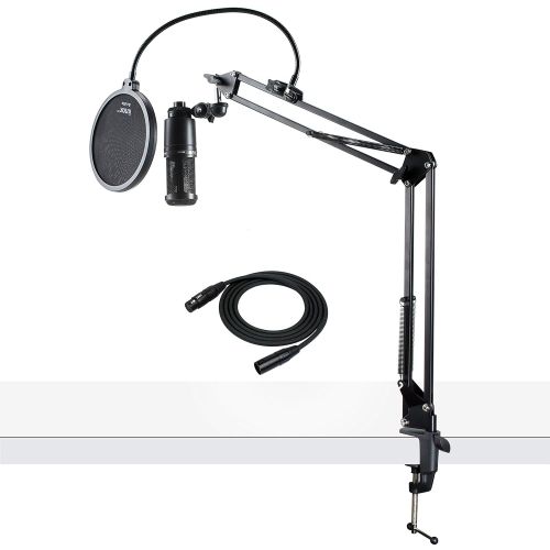 오디오테크니카 Audio-Technica AT2020 Condenser Studio Microphone with XLR Cable Knox Studio Stand and Pop Filter