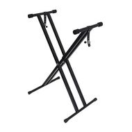 Audio 2000S Audio2000S S4363 Double-Brace Single-Tier X-Style Pre-Assembled Mixer Stand/Keyboard Stand with Locking Straps