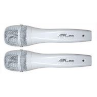 Audio2000S S1069X2 2-Pack White Professional Unidirectional Dynamic Microphones with Built-in Acoustic Pop Filters, Rugged Construction, and Steel Mesh Grills