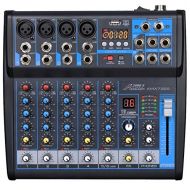 Audio 2000S Audio2000S AMX7332-Professional Six-Channel Audio Mixer with USB Interface, Bluetooth, and DSP Sound Effects. (AMX7332)