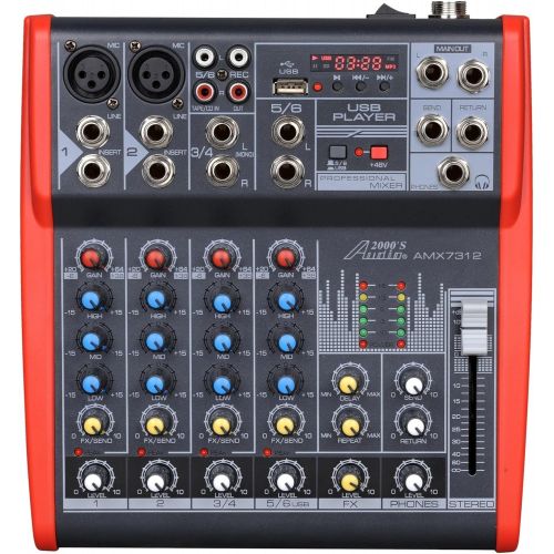  Audio 2000S Audio2000S AMX7313 Professional Eight-Channel Audio Mixer with USB and DSP Processor