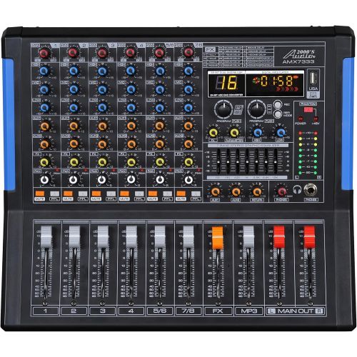  Audio 2000S Audio2000S AMX7313 Professional Eight-Channel Audio Mixer with USB and DSP Processor