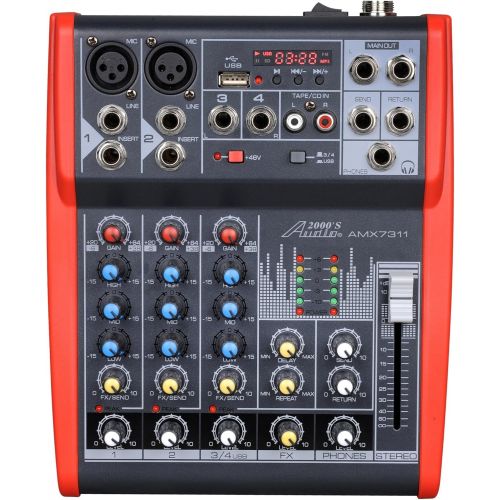  Audio 2000S Audio2000S AMX7313 Professional Eight-Channel Audio Mixer with USB and DSP Processor