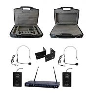 Audio 2000S Audio2000S S6012UH UHF Two-Channel System with Two Headset Wireless Microphones
