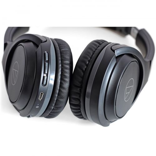 오디오테크니카 Audio-Technica Audio Technica ATH-S200BTBK Wireless On-Ear Headphones with Built-In MicControl
