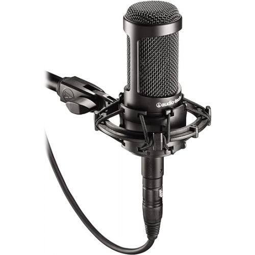 오디오테크니카 Audio-Technica AT2035 Cardioid Condenser Microphone, Perfect for Studio, Podcasting & Streaming, XLR Output, Includes Custom Shock Mount, Black