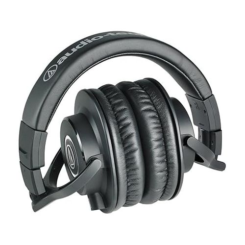 오디오테크니카 Audio-Technica ATH-M40x Professional Studio Monitor Headphone, Black, with Cutting Edge Engineering, 90 Degree Swiveling Earcups, Pro-grade Earpads/Headband, Detachable Cables Included