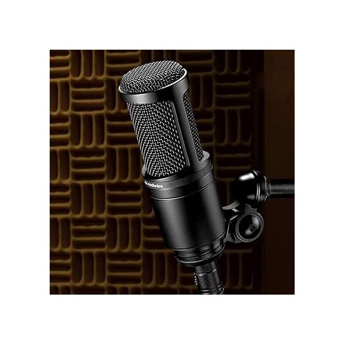 오디오테크니카 Audio-Technica AT2020 Cardioid Condenser Studio XLR Microphone, Ideal for Project/Home Studio Applications,Black