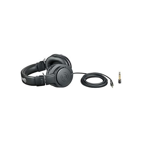 오디오테크니카 Audio-Technica ATH-M20X Professional Studio Monitor Headphones, Black