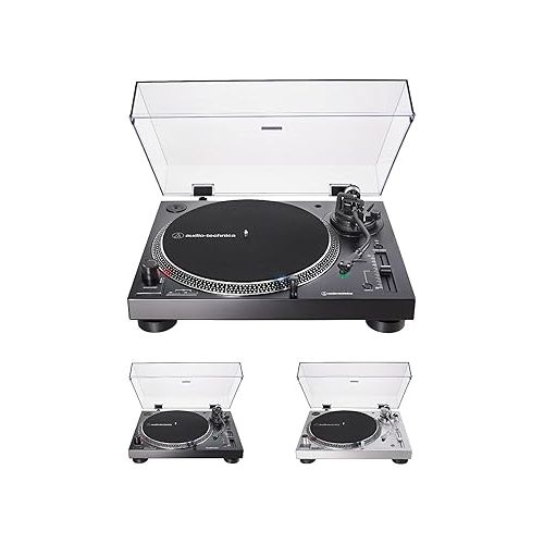 오디오테크니카 Audio-Technica AT-LP120XUSB-BK Direct-Drive Turntable (Analog & USB), Fully Manual, Hi-Fi, 3 Speed, Convert Vinyl to Digital, Anti-Skate and Variable Pitch Control Black