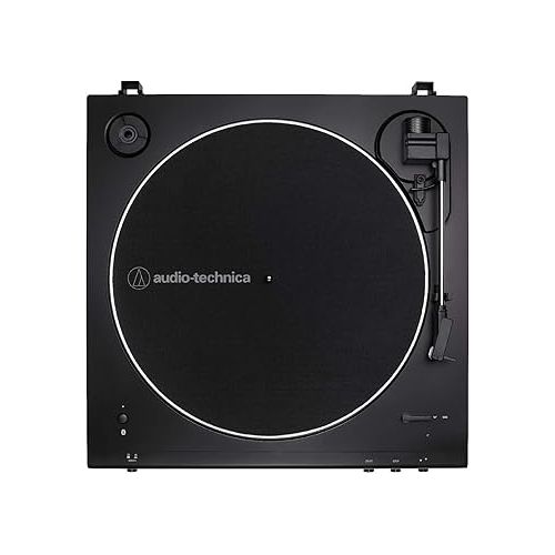 오디오테크니카 Audio-Technica AT-LP60XBT-BK Fully Automatic Bluetooth Belt-Drive Stereo Turntable, Black, Hi-Fi, 2 Speed, Dust Cover, Anti-Resonance, Die-cast Aluminum Platter