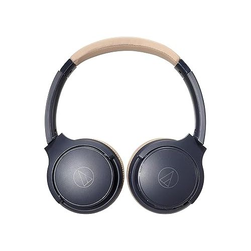 오디오테크니카 Audio-Technica ATH-S220BTNBG Wireless On Ear Headphones, Navy/Beige