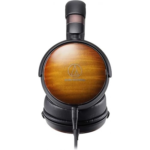 오디오테크니카 Audio-Technica ATH-WP900 Over-Ear High-Resolution Headphones, Flame Maple/Black, Adjustable