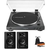 Audio-Technica AT-LP60X Fully Automatic Belt-Drive Stereo Turntable (Black) Bundle with M-Audio BX3BT 3.5-Inch 120W Bluetooth Studio Monitors and Cleaning Kit