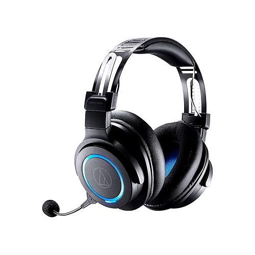 오디오테크니카 Audio-Technica ATH-G1WL Premium Wireless Gaming Headset for Laptops, PCs, & Macs, 2.4GHz, 7.1 Surround Sound Mode, USB Type-A, Black, Adjustable