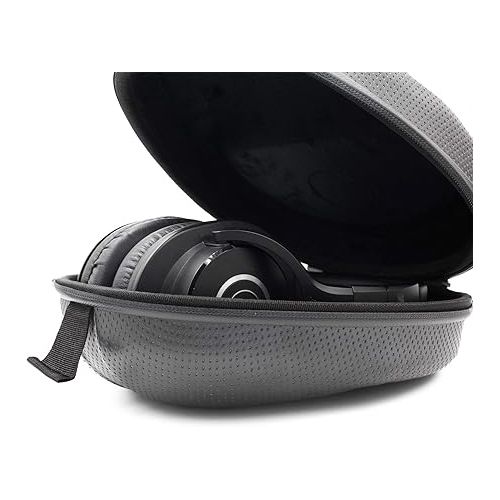 오디오테크니카 Audio-Technica ATH-M50x Professional Studio Monitor Headphones | Black Bundle with Full Sized Hard Body Headphone Case and Microfiber Cleaning Cloth (3 Items)