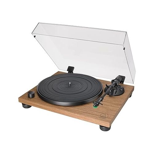 오디오테크니카 Audio-Technica AT-LPW40WN Fully Manual Belt-Drive Turntable with Studio Monitors and Vinyl Record Care System Bundle (4 Items)