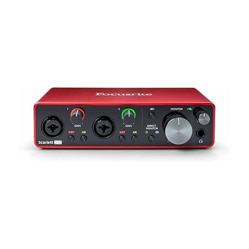 오디오테크니카 Audio-Technica AT2035PK Vocal Microphone Pack, Black & Focusrite Scarlett 2i2 (3rd Gen) USB Audio Interface with Pro Tools | First