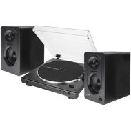 Audio-Technica AT-LP60X Fully Automatic Belt-Drive Stereo Turntable with Built-in Preamp and USB Output Vinyl Playback Bundle with 3-Inch Powered Studio Monitors Pair (Black) (3 Items)