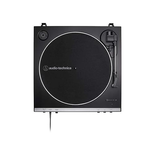 오디오테크니카 Audio-Technica AT-LP60XHP Fully Automatic Belt-Drive Turntable and Headphone Bundle, Gunmetal/Black, Hi-Fi, 2-Speed, With Intregrated 3.5 mm Headphone Jack & Volume Control